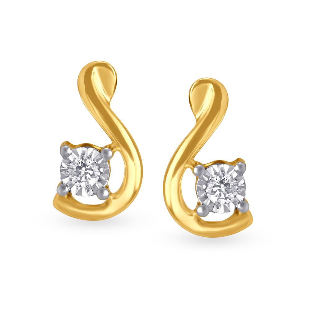 

Dazzling Bold Gold and Diamond Stud Earrings