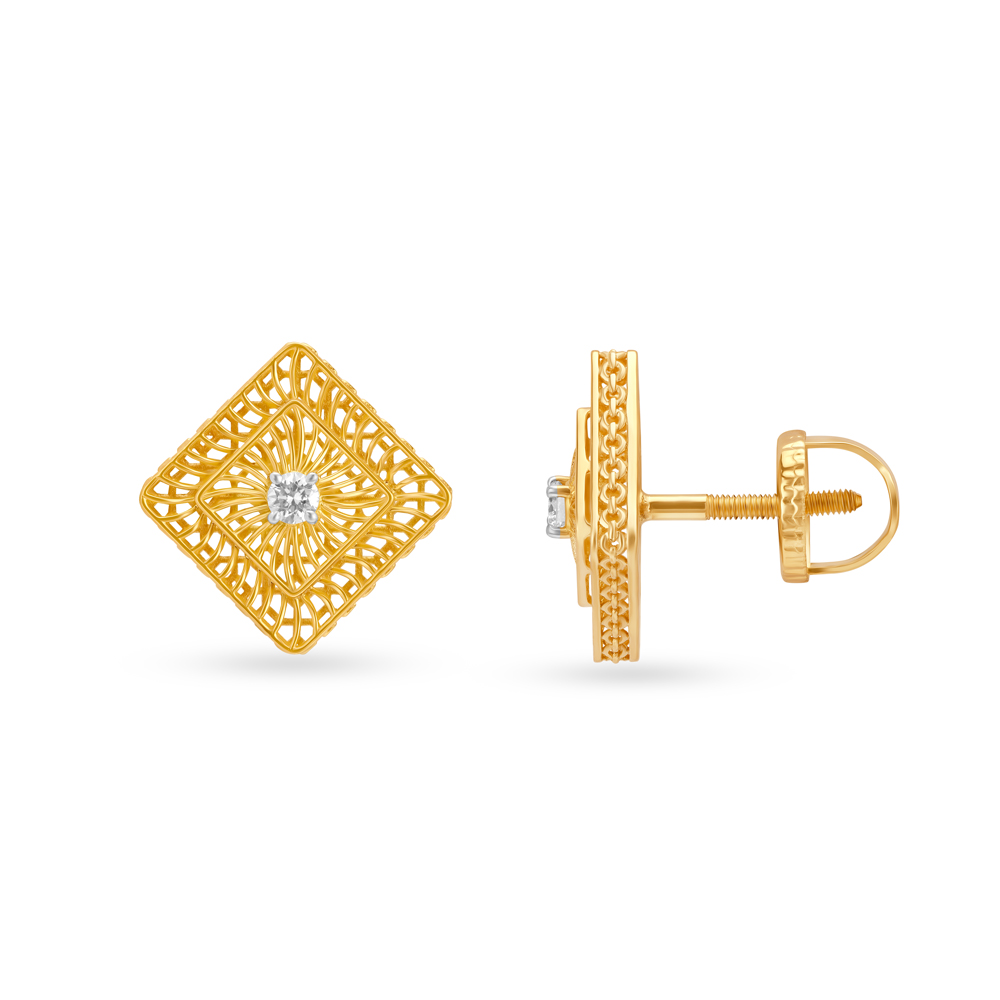 

Pristine Geometric Diamonds Stud Earrings