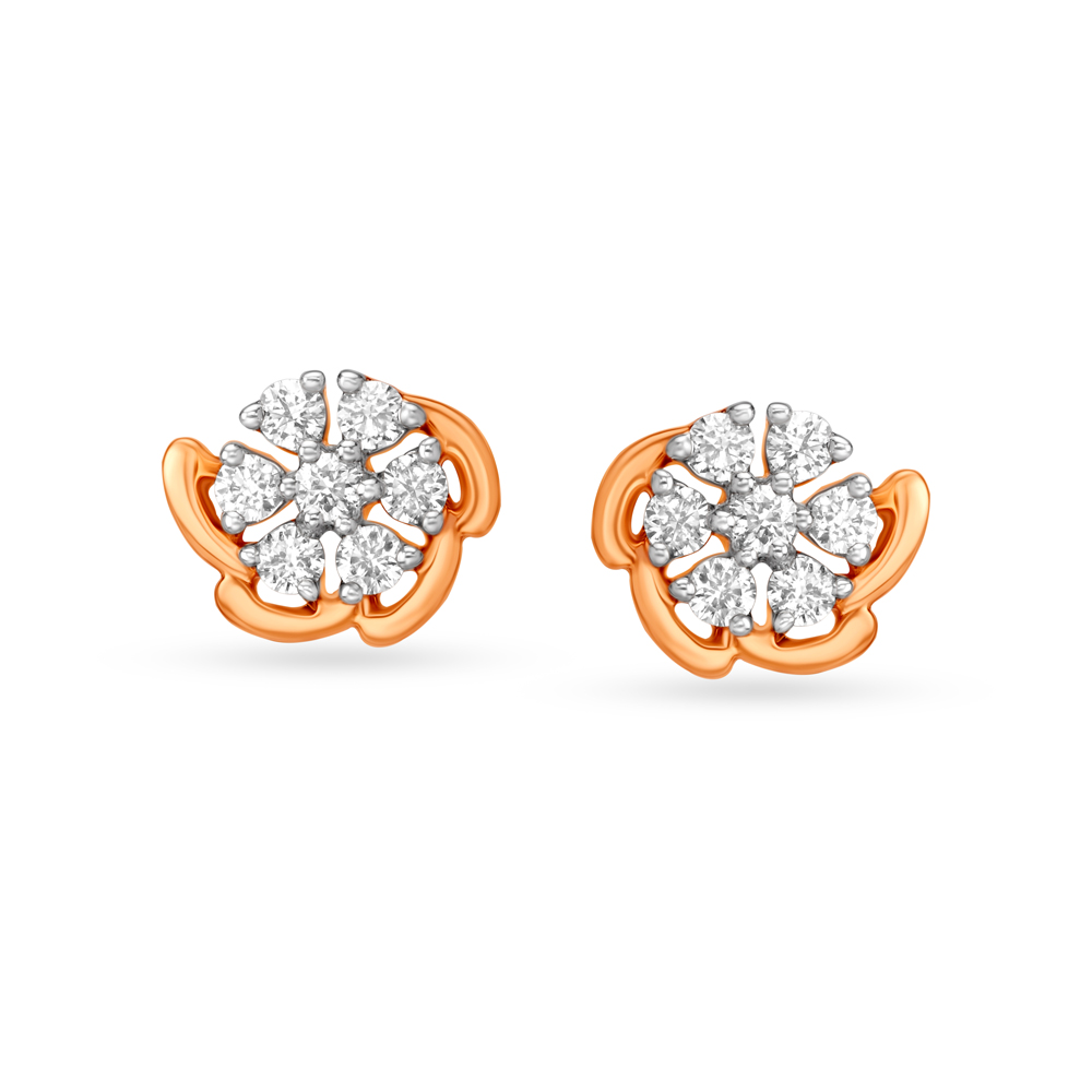 7 Stone Diamond Stud Earrings for Kids