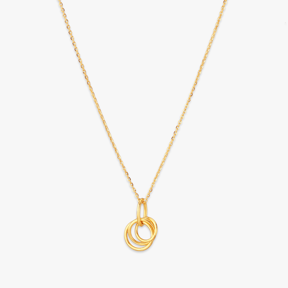 Interlinked Circle Gold Pendant with Chain