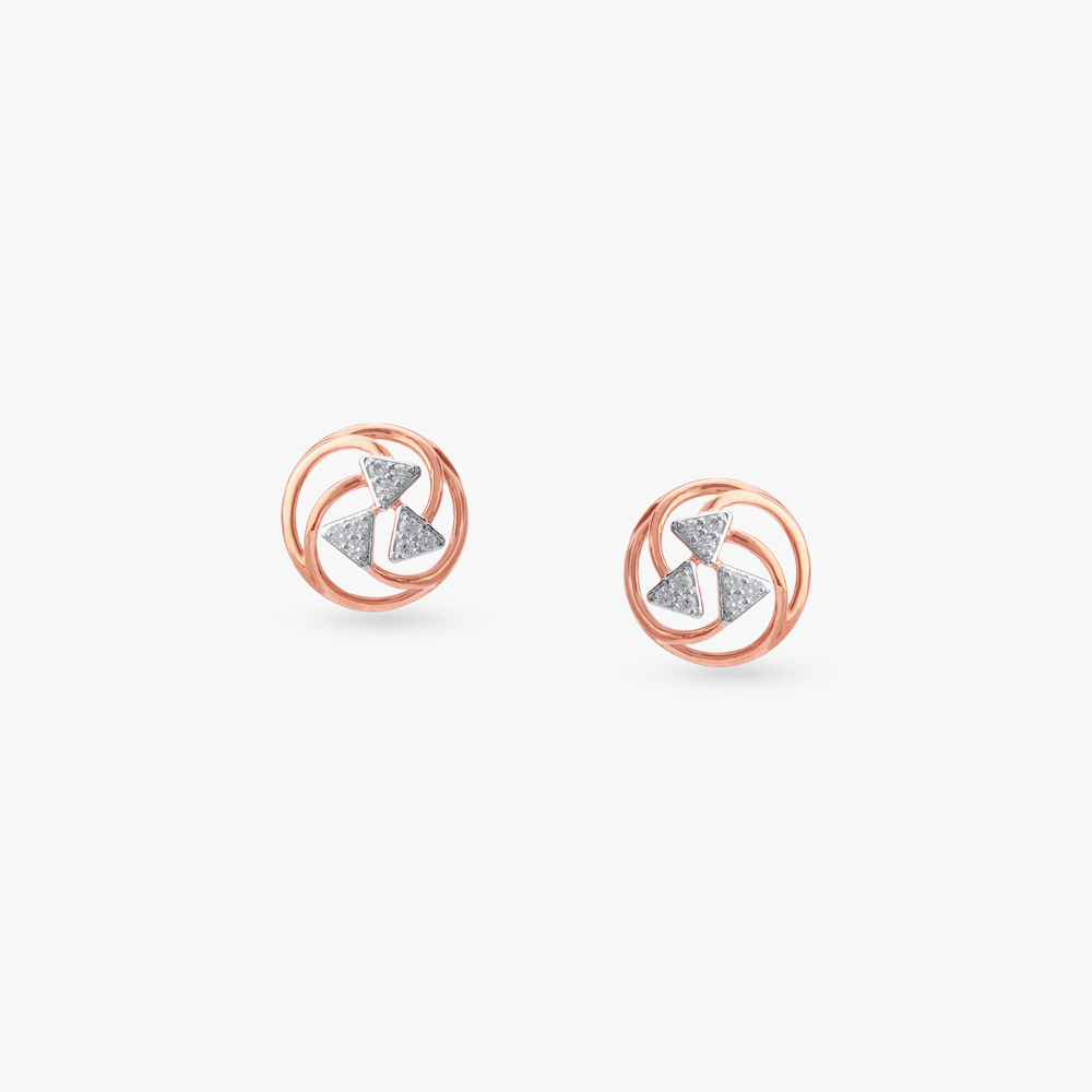Spin Spark Diamond Stud Earrings