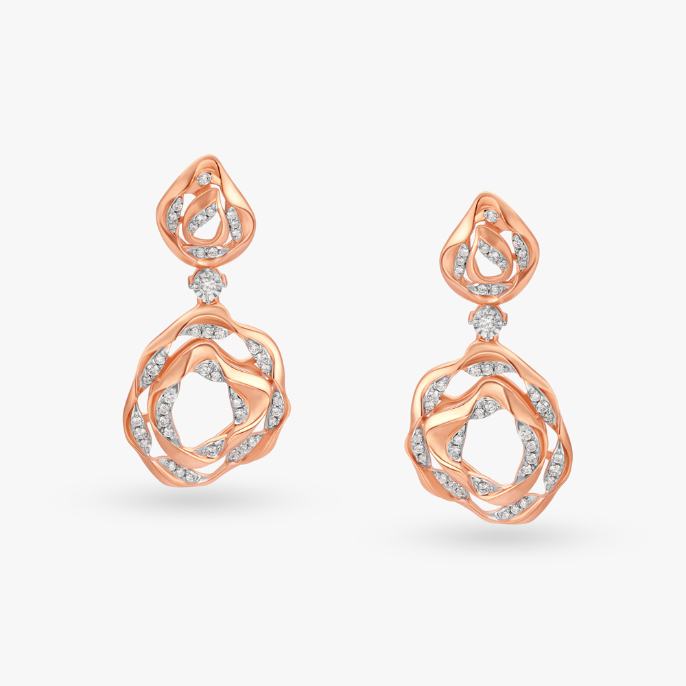 Cascade Of Elegance Diamond Drop Earrings