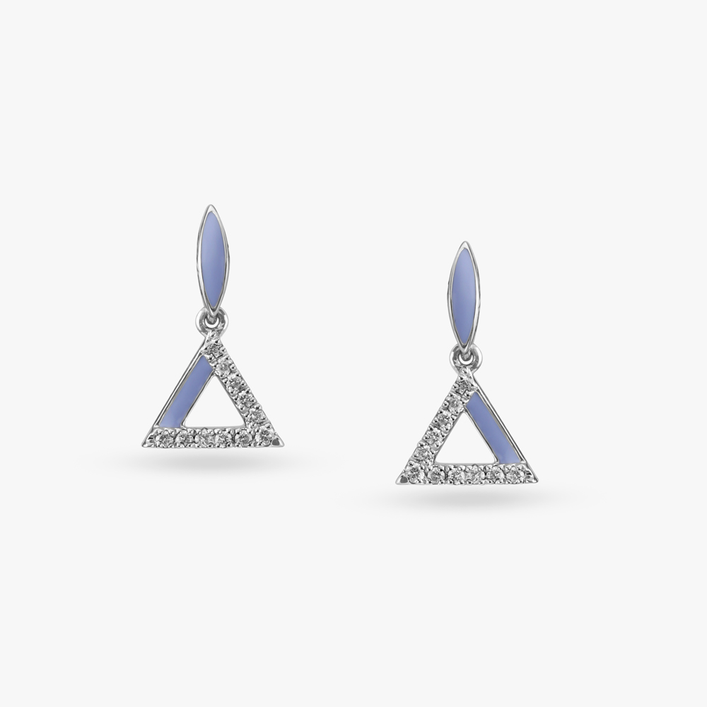 Symmetric Triangles Diamond Drop Earrings