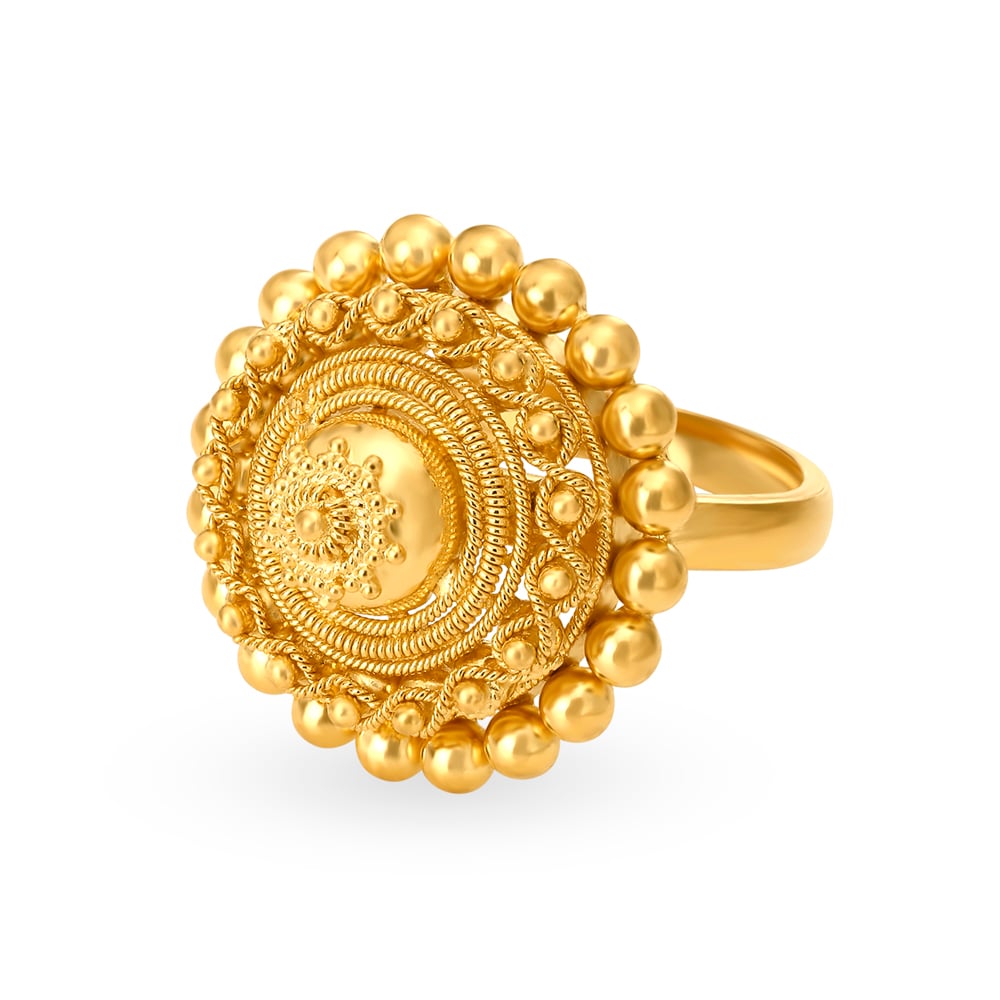 

Majestic 22 Karat Yellow Gold Beaded Statement Ring