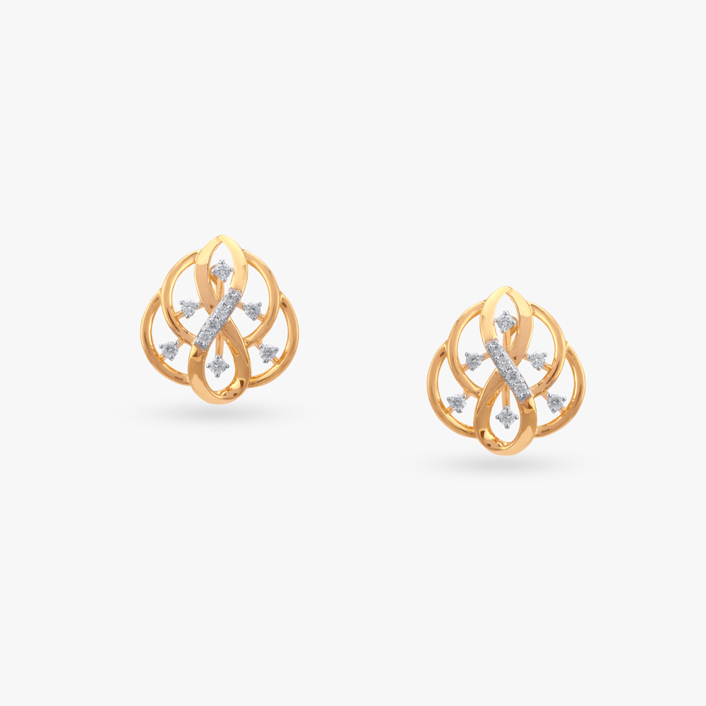 Infinity Bloom Diamond Stud Earrings