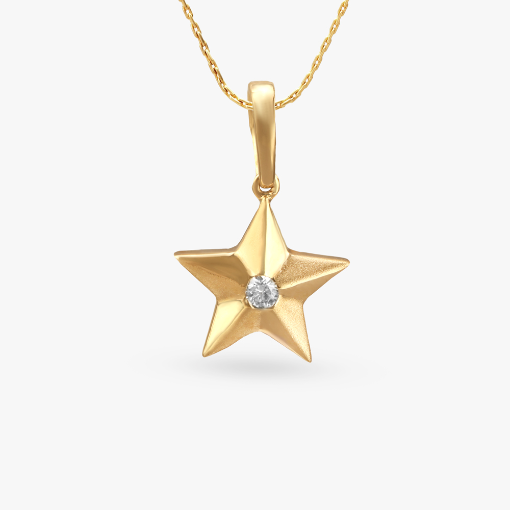 

Twinkling Star Diamond Pendant and Earrings set for Kids