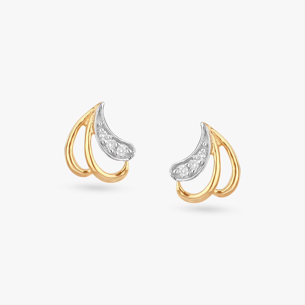 Twinkle Twirls Diamond Stud Earrings For Kids