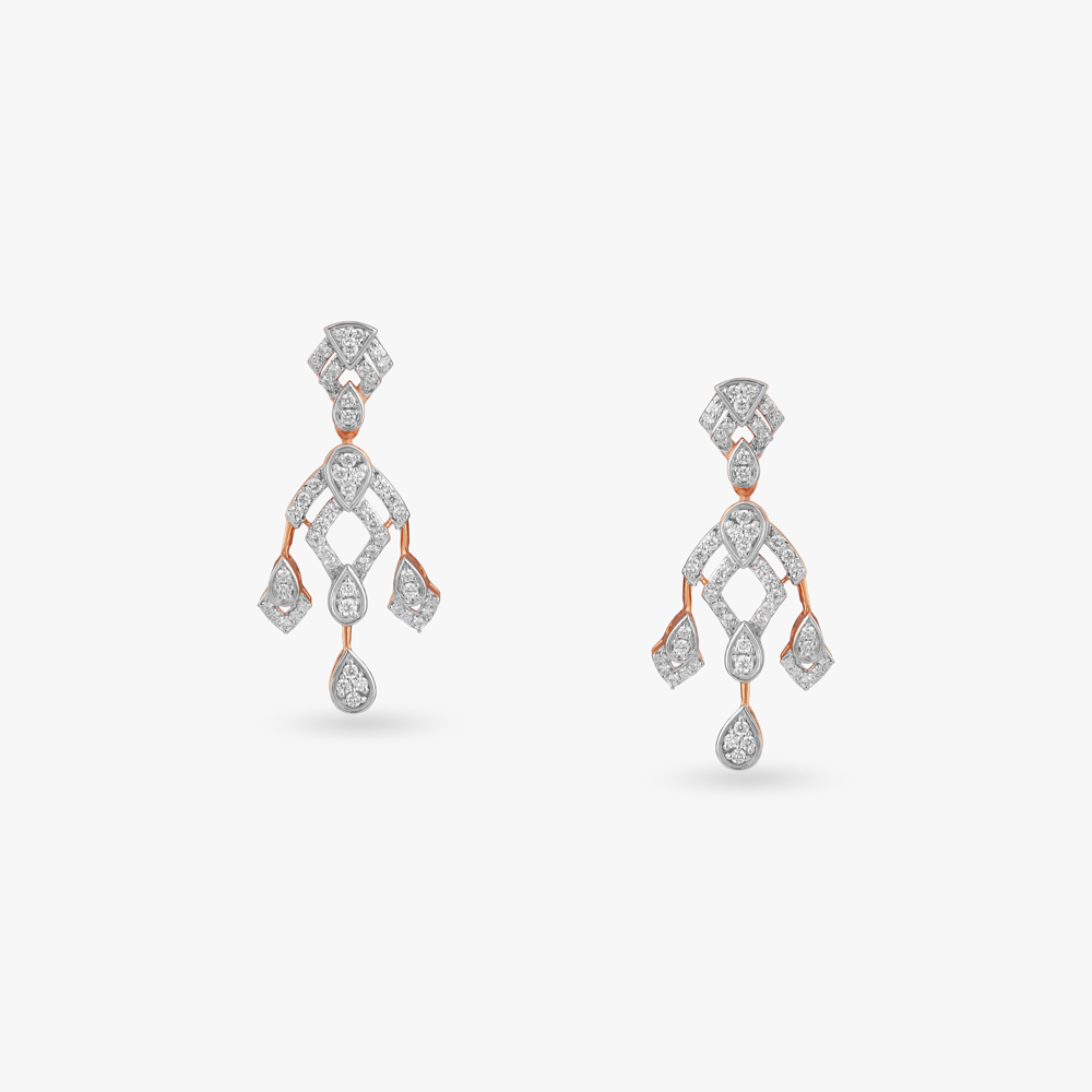 Dazzling Cascade Diamond Drop Earrings