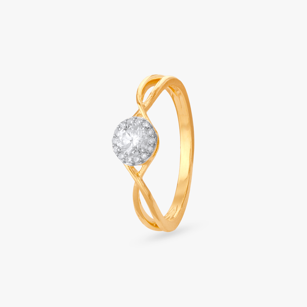 Delicate Halo Diamond Finger Ring