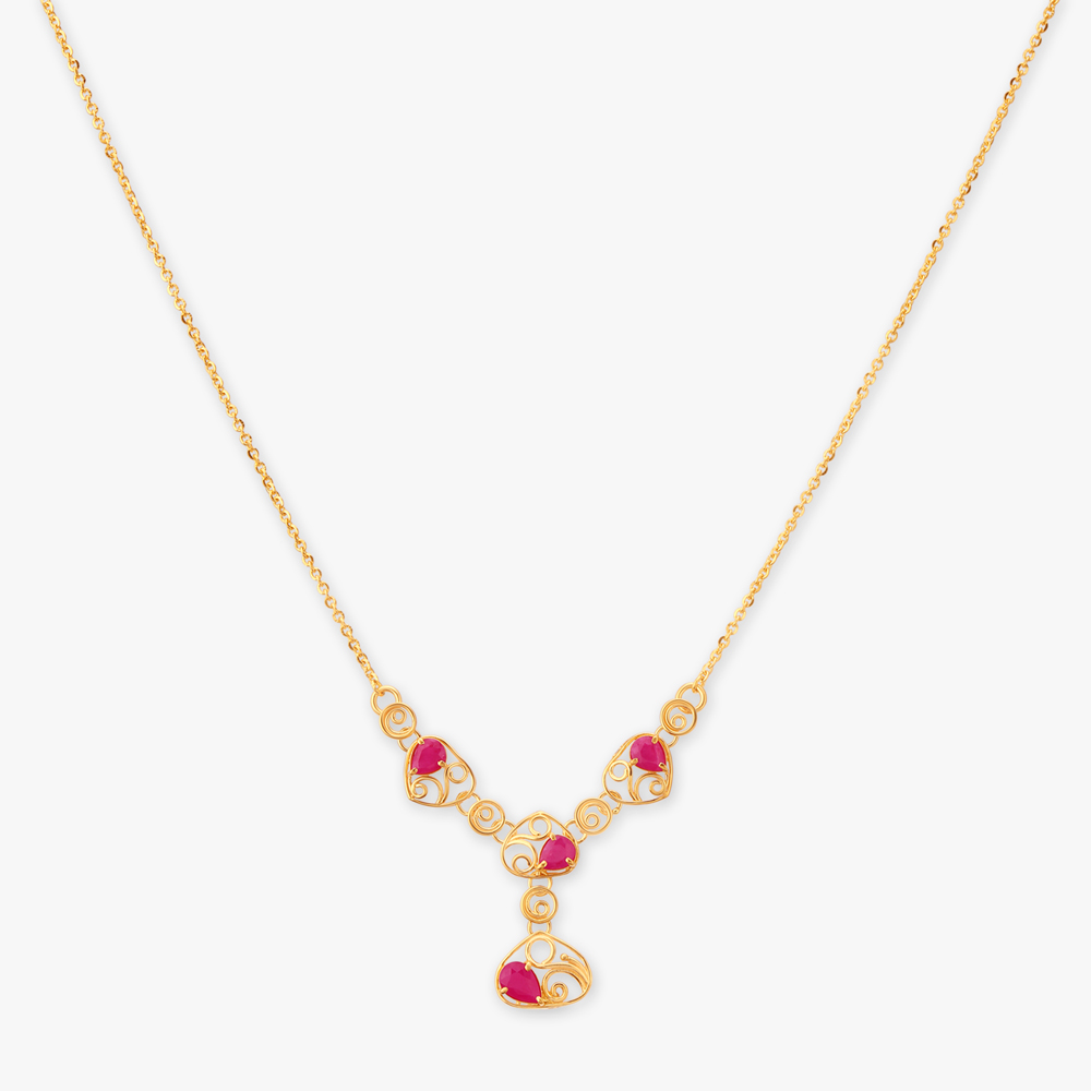 

Cascading Swirl Gold Necklace Set