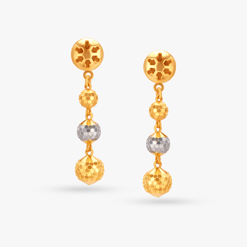 Brilliant Dual Toned Drop Earrings