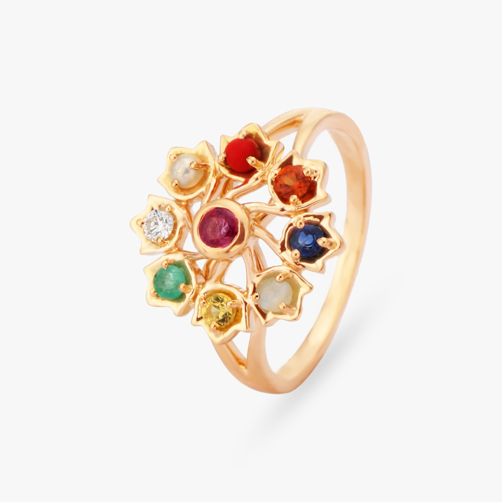 Celestial Navaratna Diamond Finger Ring