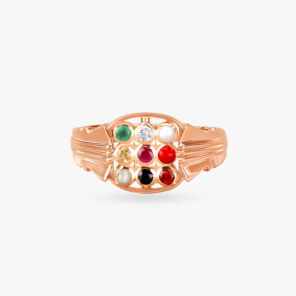 

Radiant Navaratna Finger Ring for Men