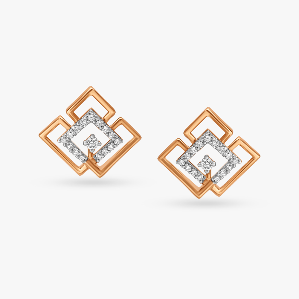 Minimalistic Chic Diamond Stud Earrings