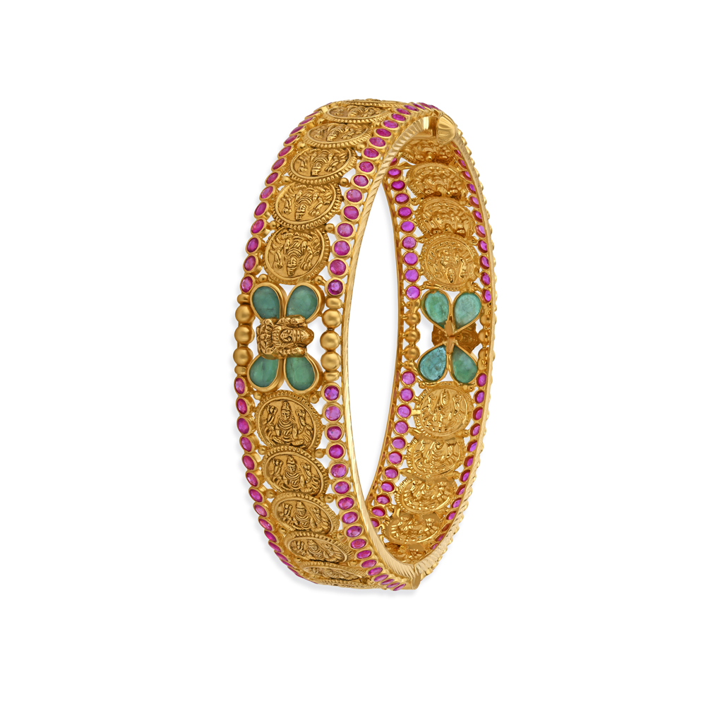 

Stunning Emerald and Ruby Gold Bangle.