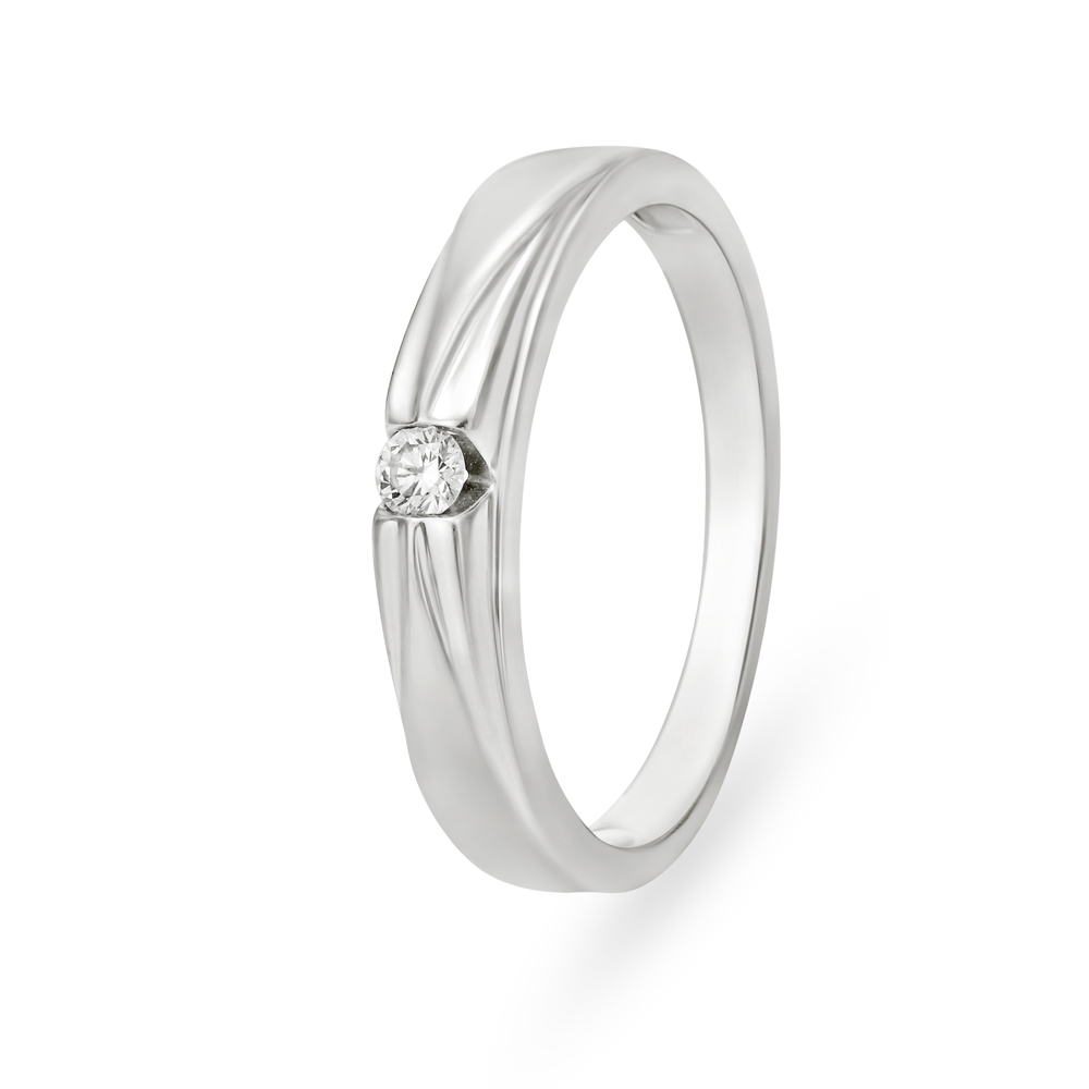 Striking 950 Pure Platinum And Diamond Finger Ring