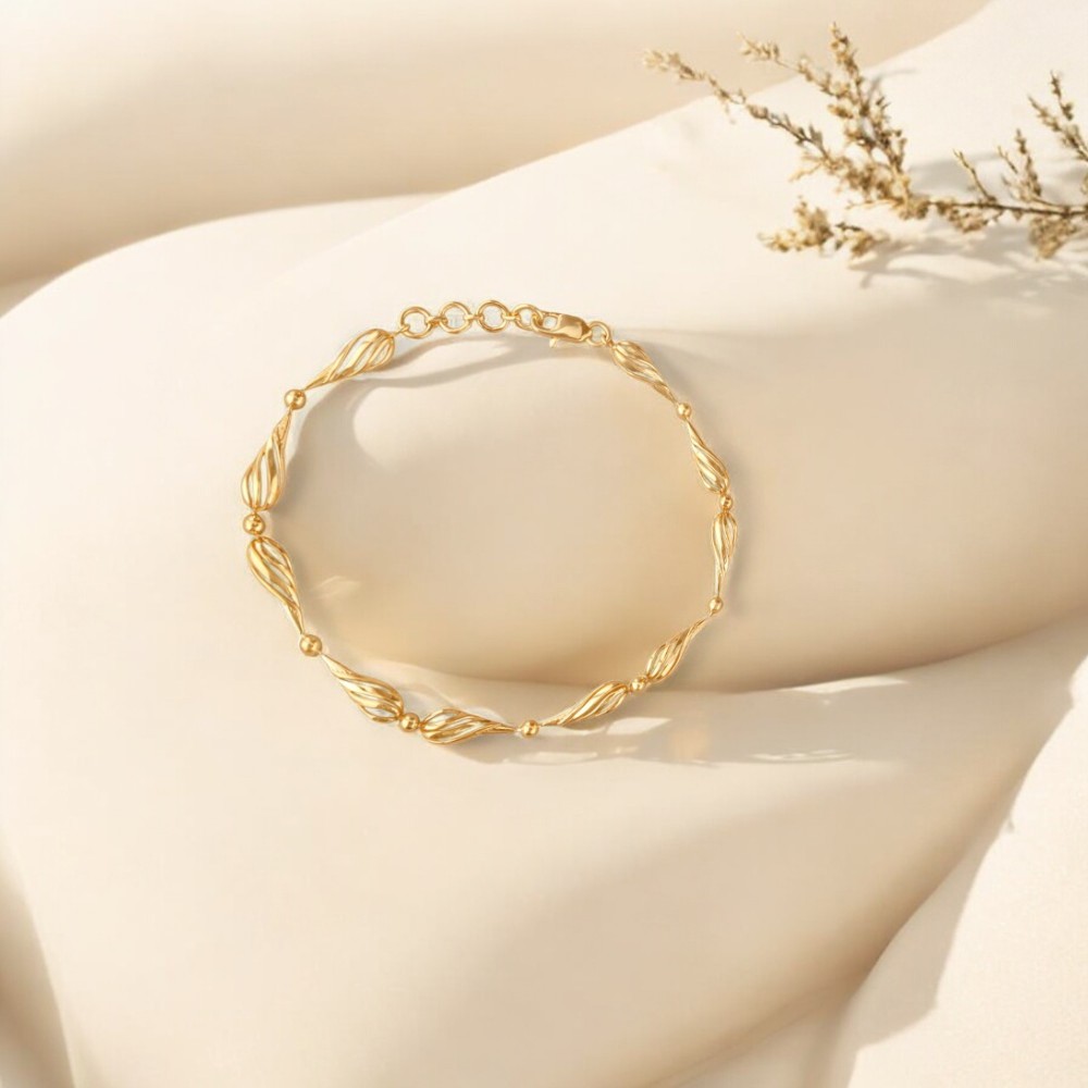 Twisted Petal Gold Bracelet