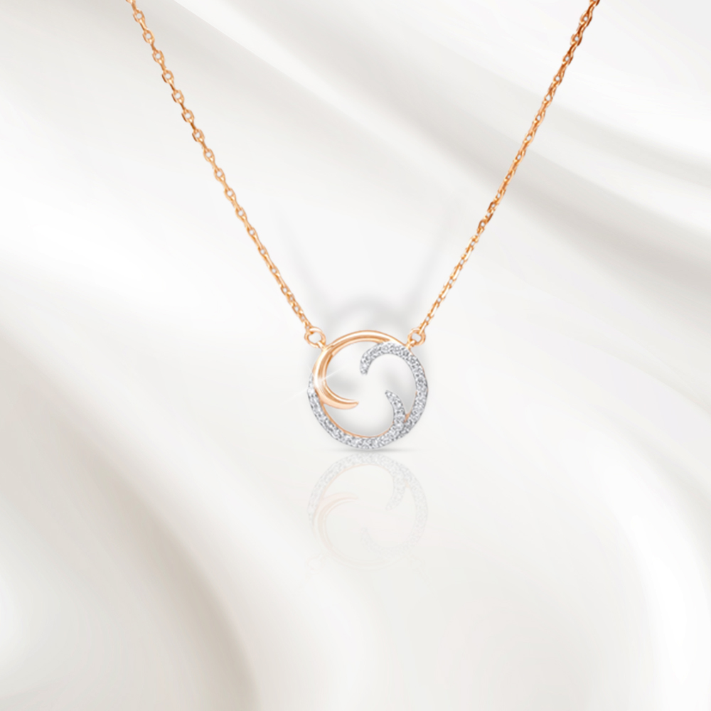 Swirl Shine Diamond Pendant with Chain
