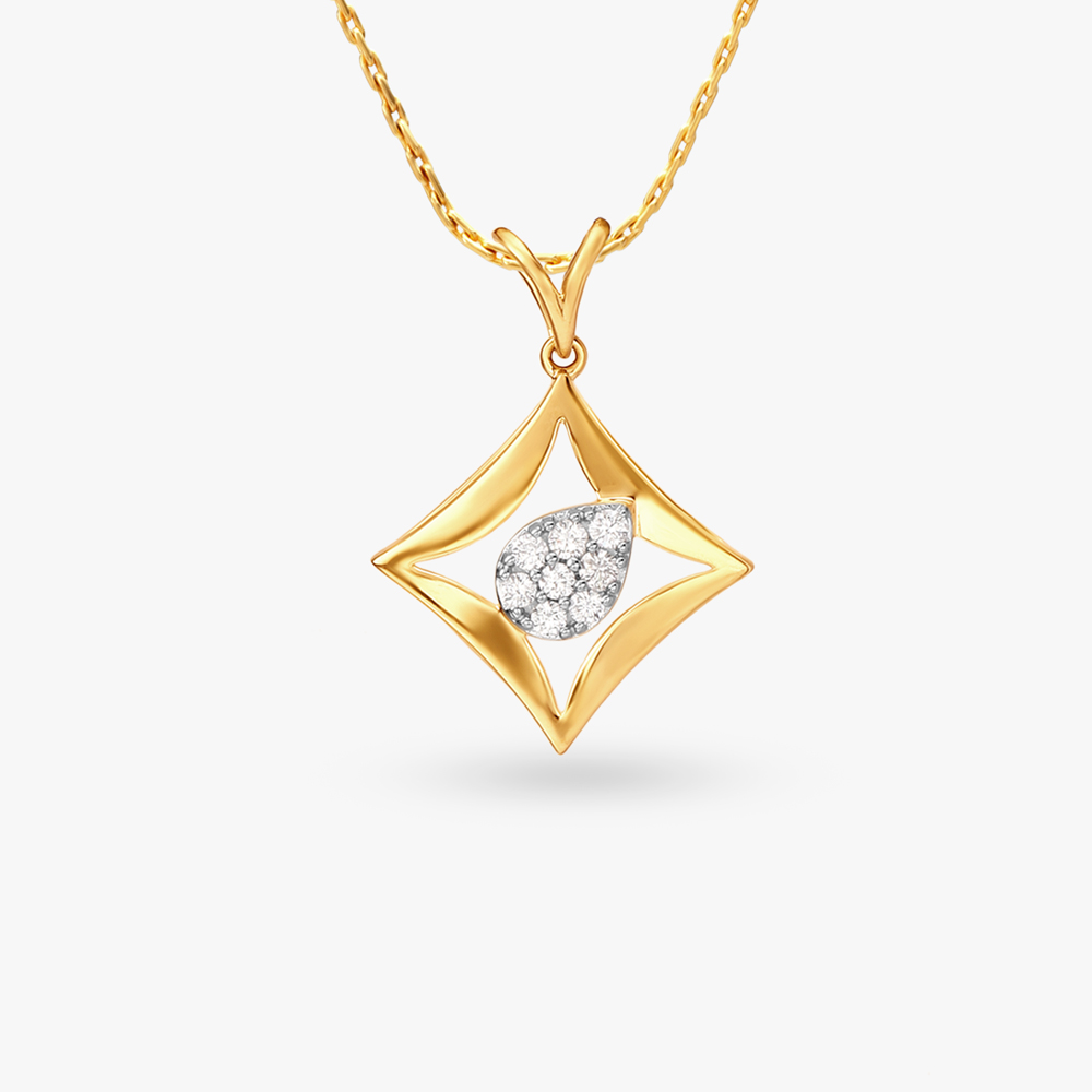 Geometric Glamour Diamond Pendant