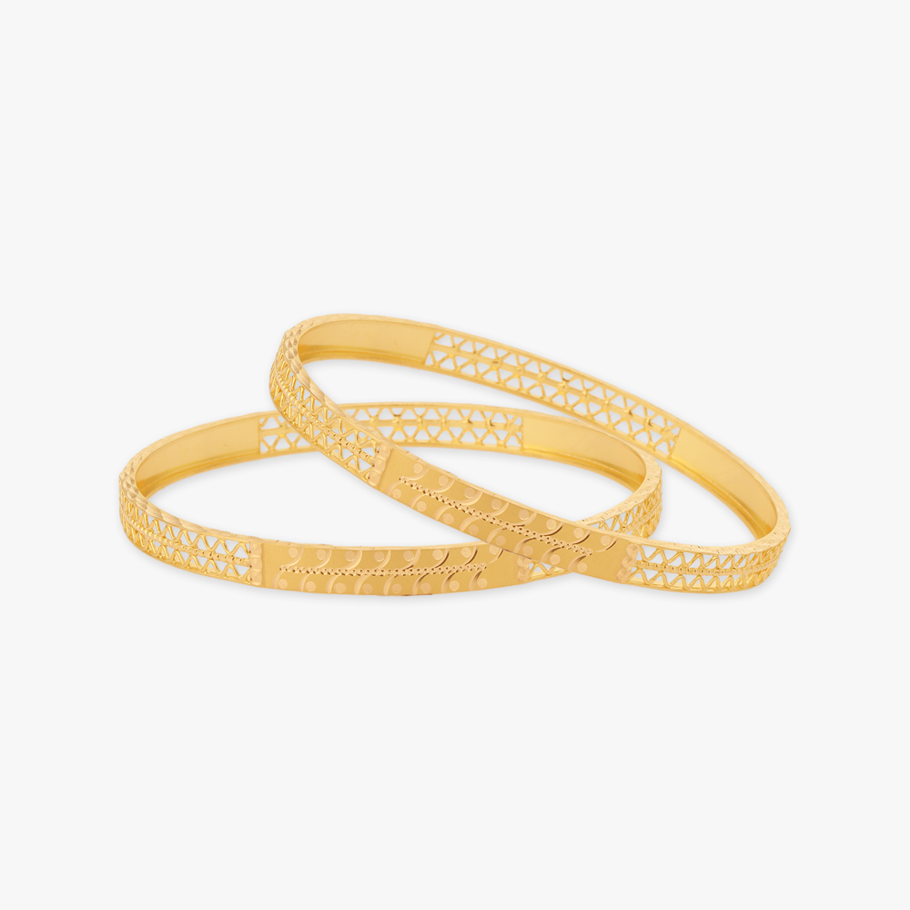 Floral Gold Bangles