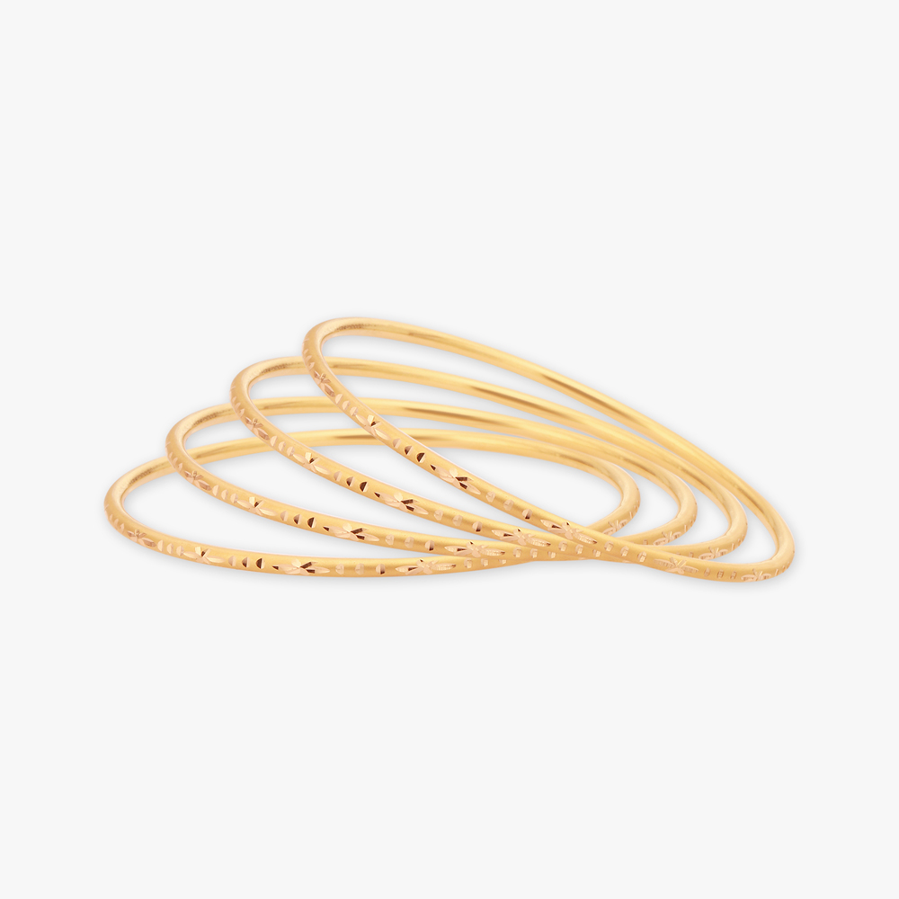 Engraved Gold Bangles