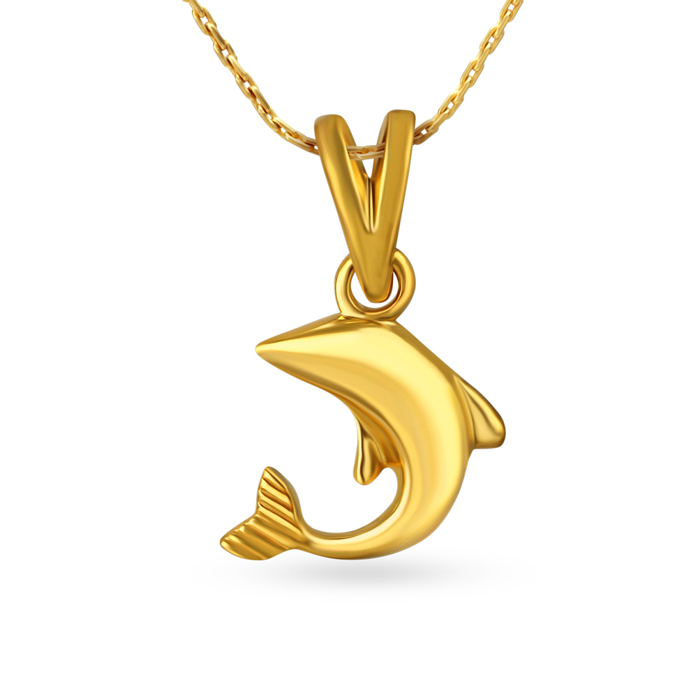 Dolphin Motif Gold Pendant