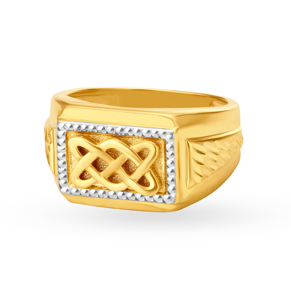 

Enthralling 22 Karat Yellow Gold Intertwined Pattern Finger Ring
