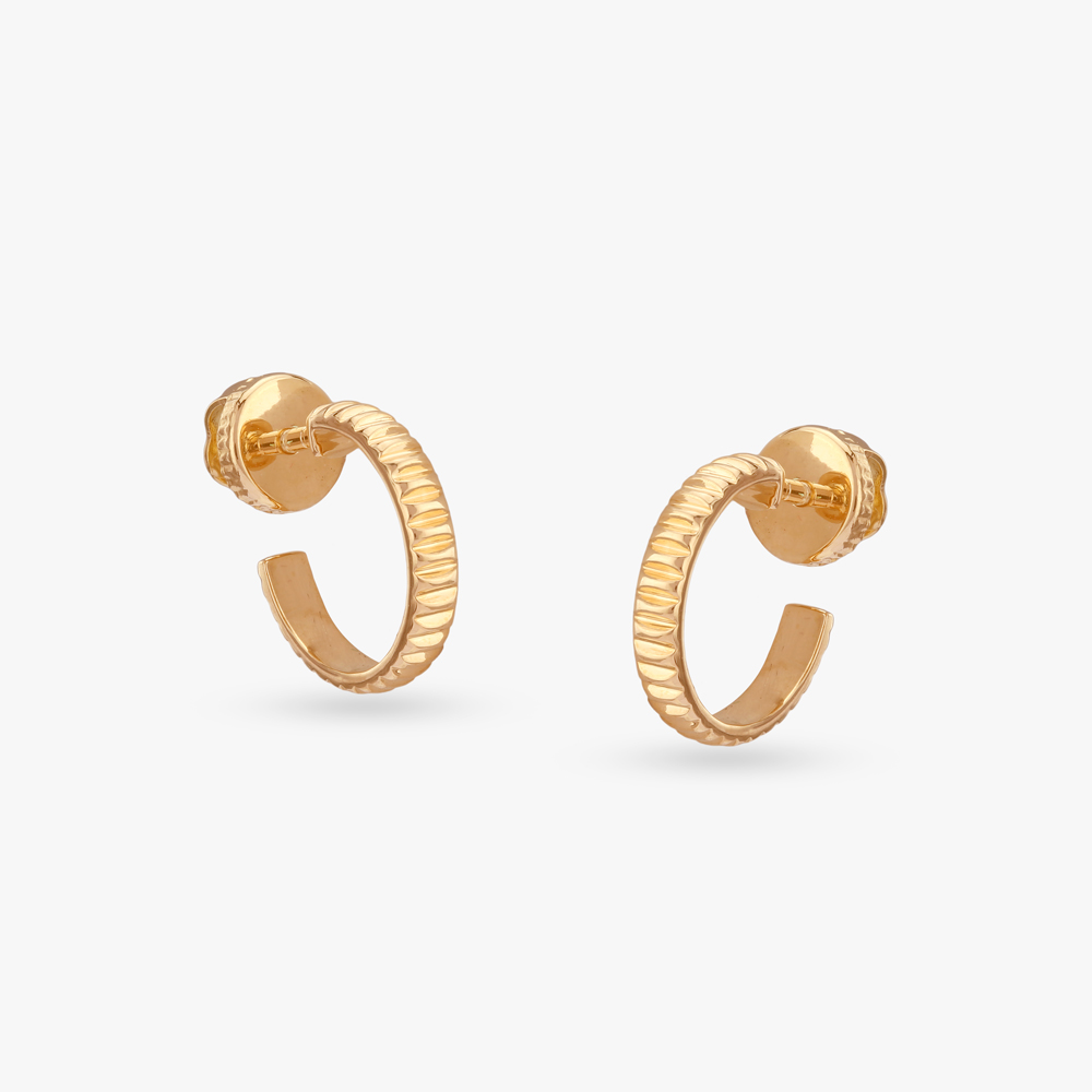 Radiant Groove Gold Hoop Earrings