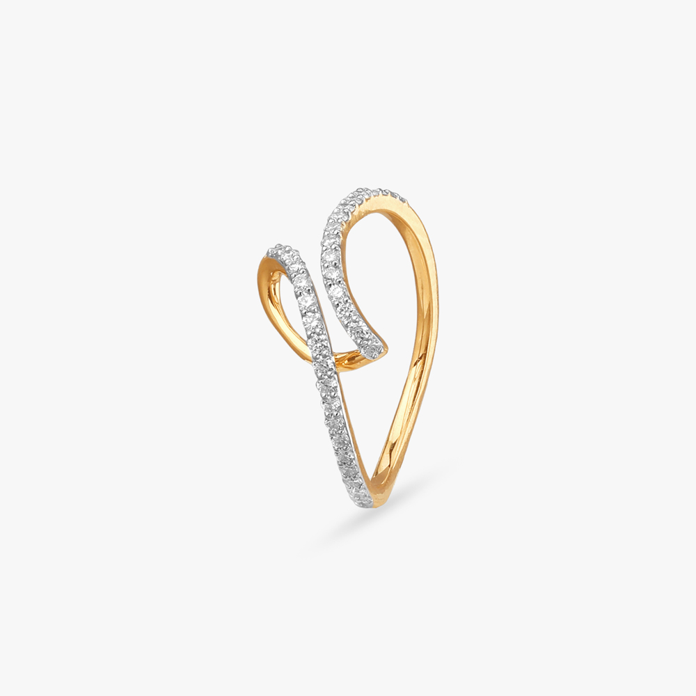 Modern Loop Diamond Ring
