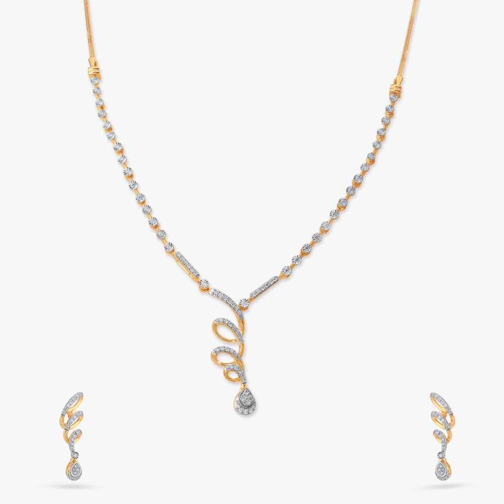 Twirling Glow Diamond Necklace Set