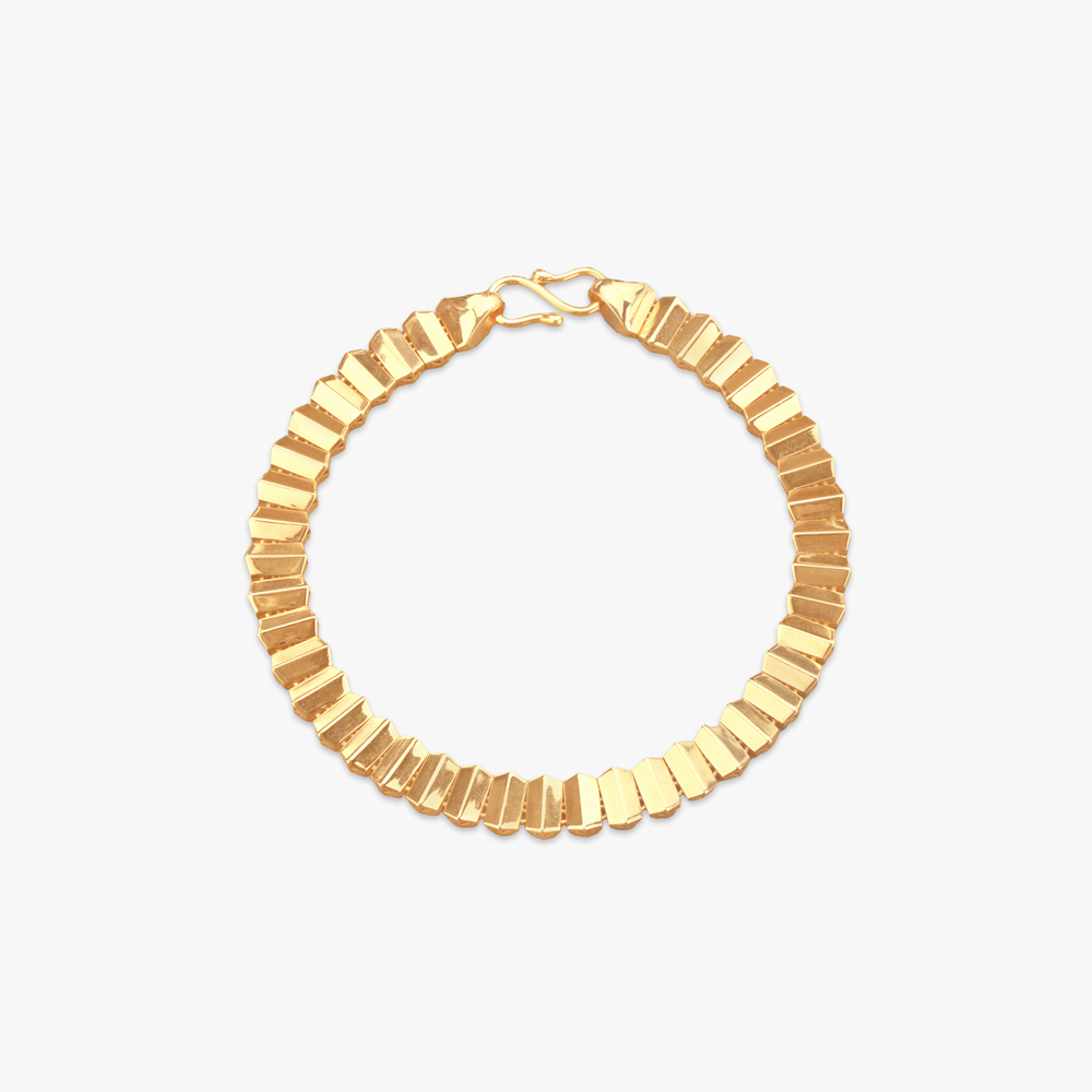 Stacked Curve Gold Bracelet for Men