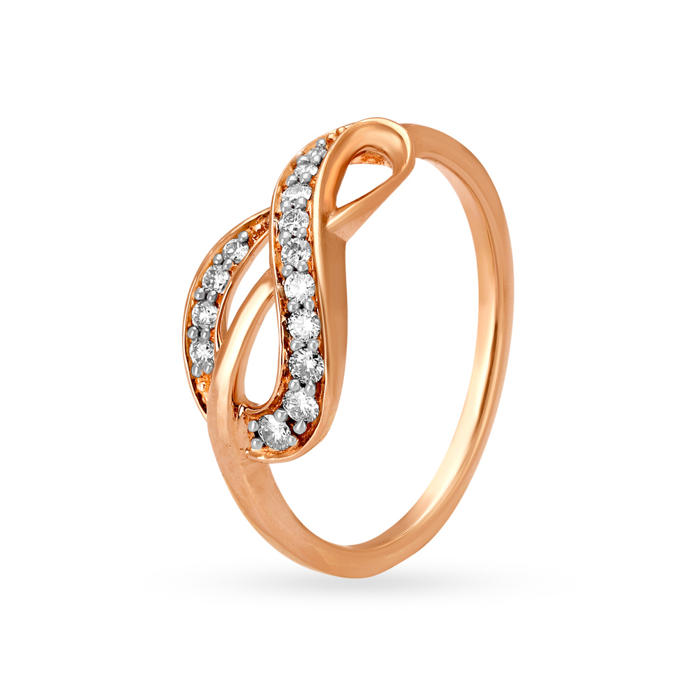 Infinity Rose Gold and Diamond Finger Ring