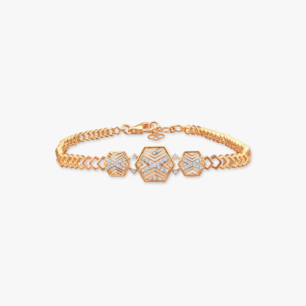 Geometric Hexa Diamond Bracelet