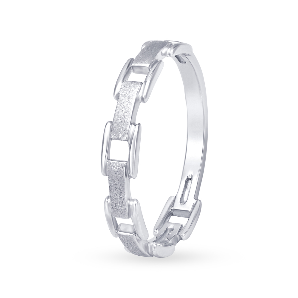 Interlinking Platinum Finger Ring for Men