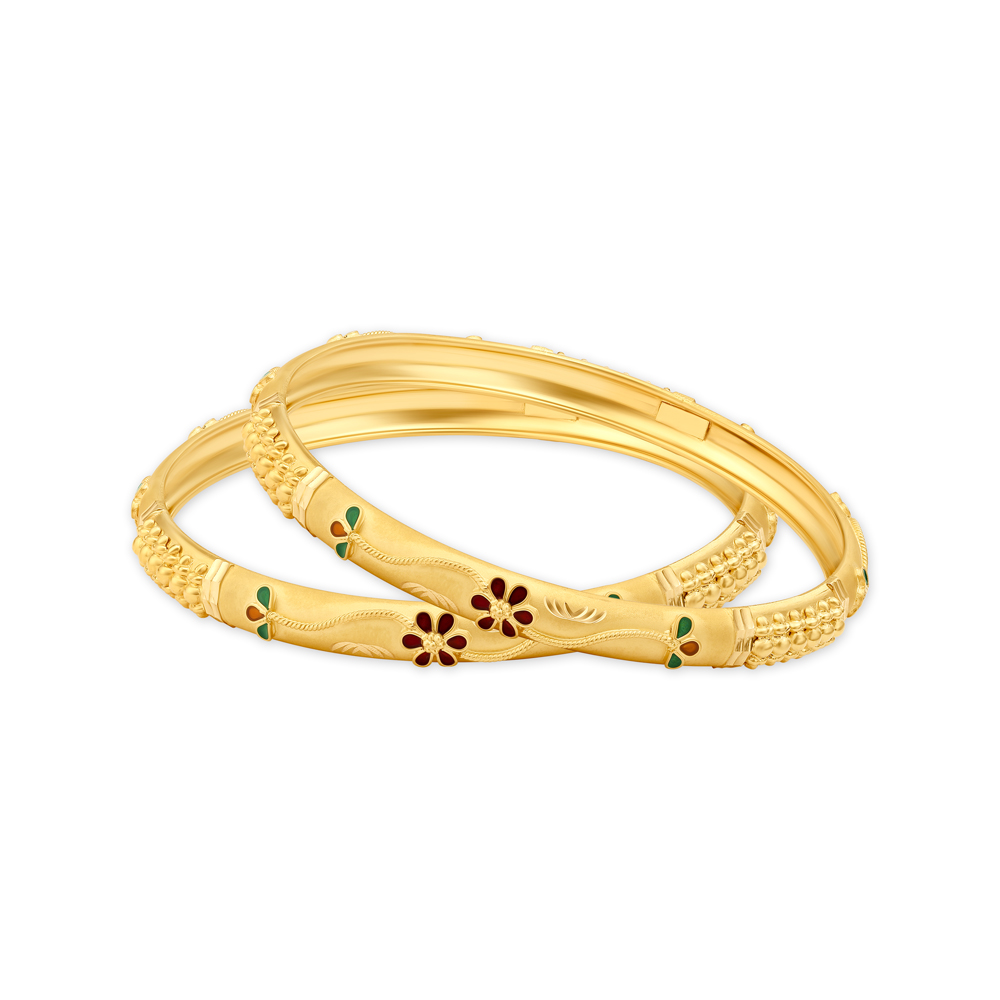 Floral Gold Bangles