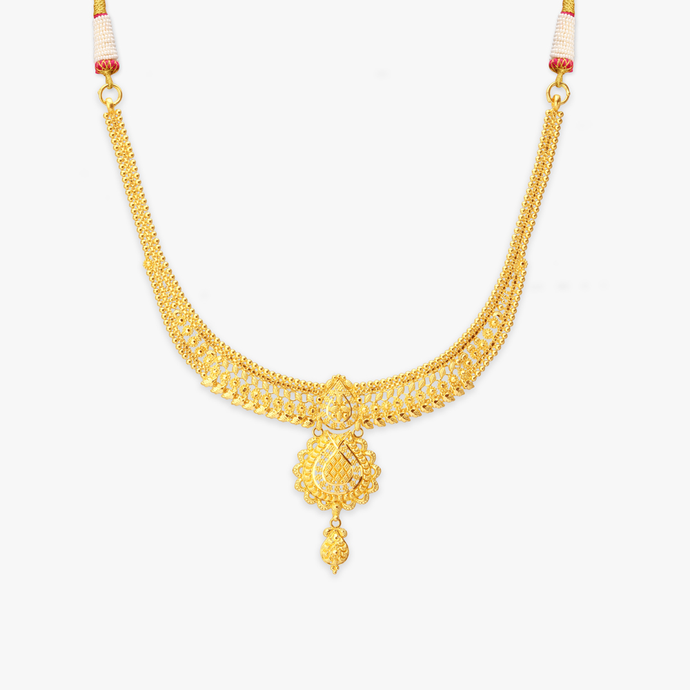 Crest Sparkle Gold Necklace