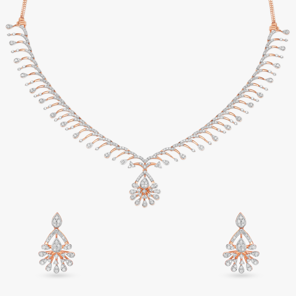 Celestial Stardust Natural diamond Necklace Set