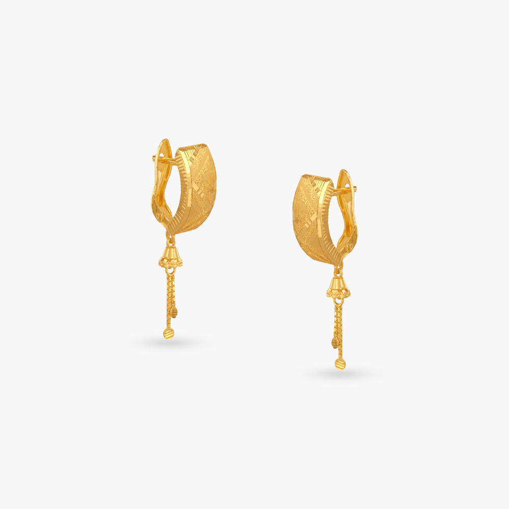 Radiance Carved Gold Hoop Earrings