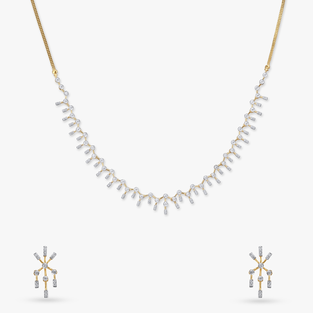 Sculpted Sparkle Diamond Necklace Set