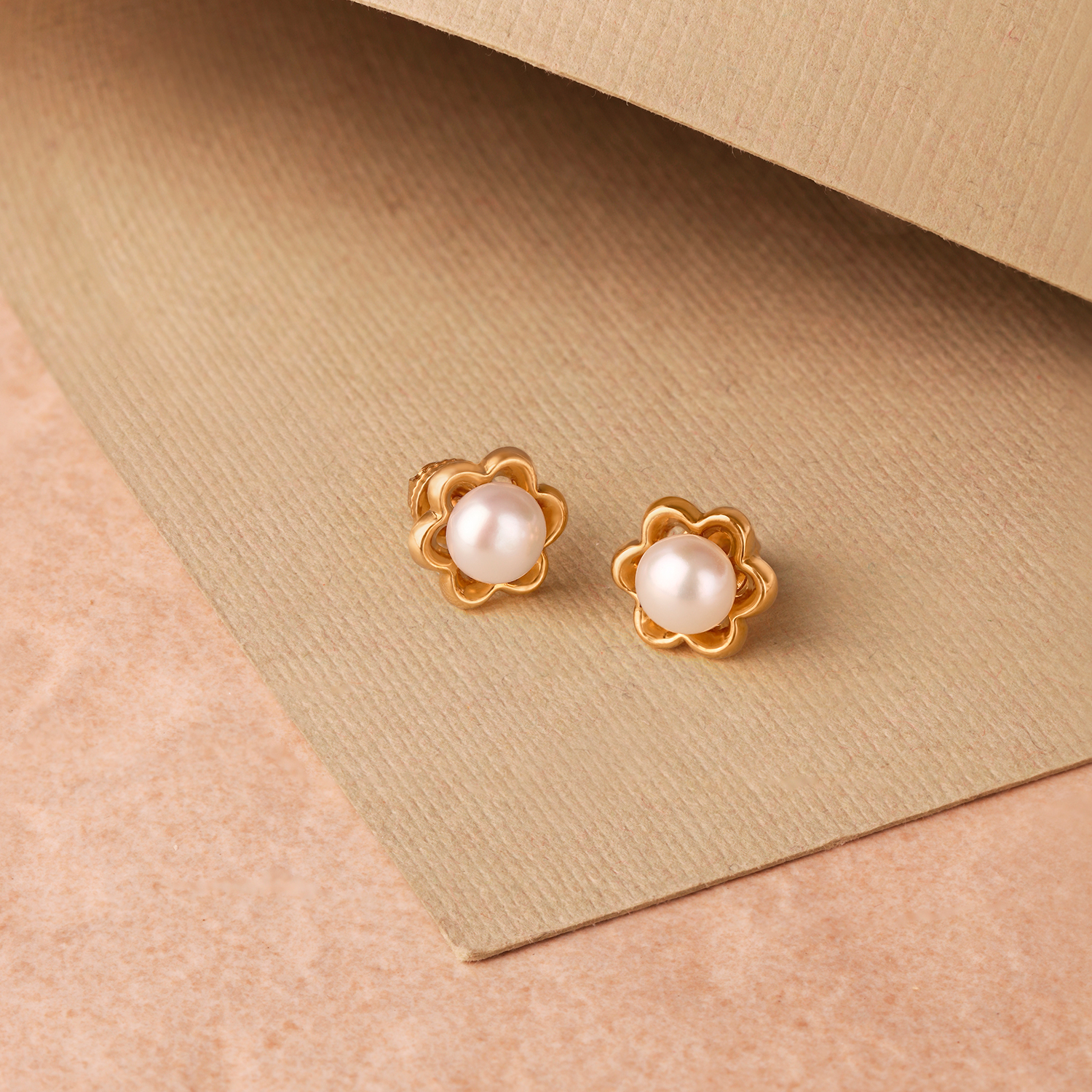 Pearl Centred Floral Stud Earrings