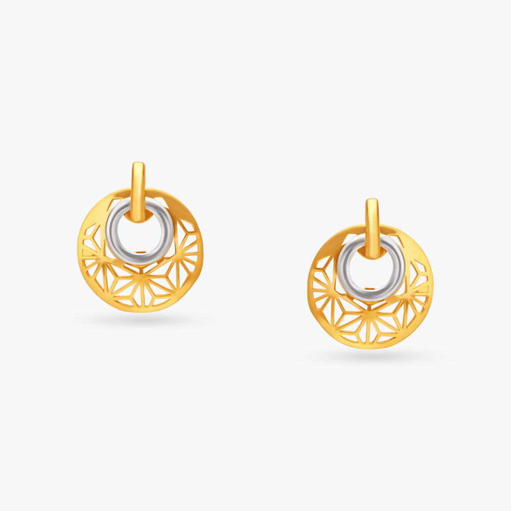 Golden Crescent Drop Earrings