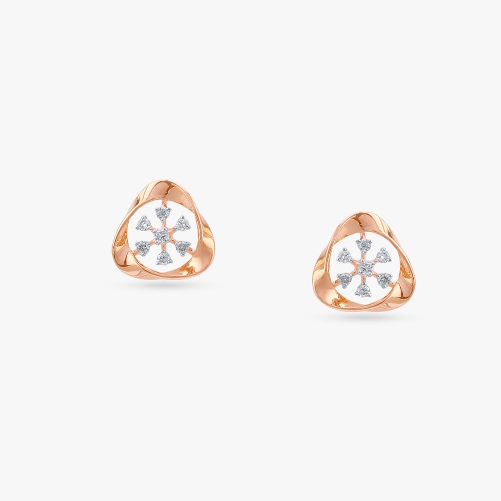 Ros Mosaic Diamond Stud Earrings