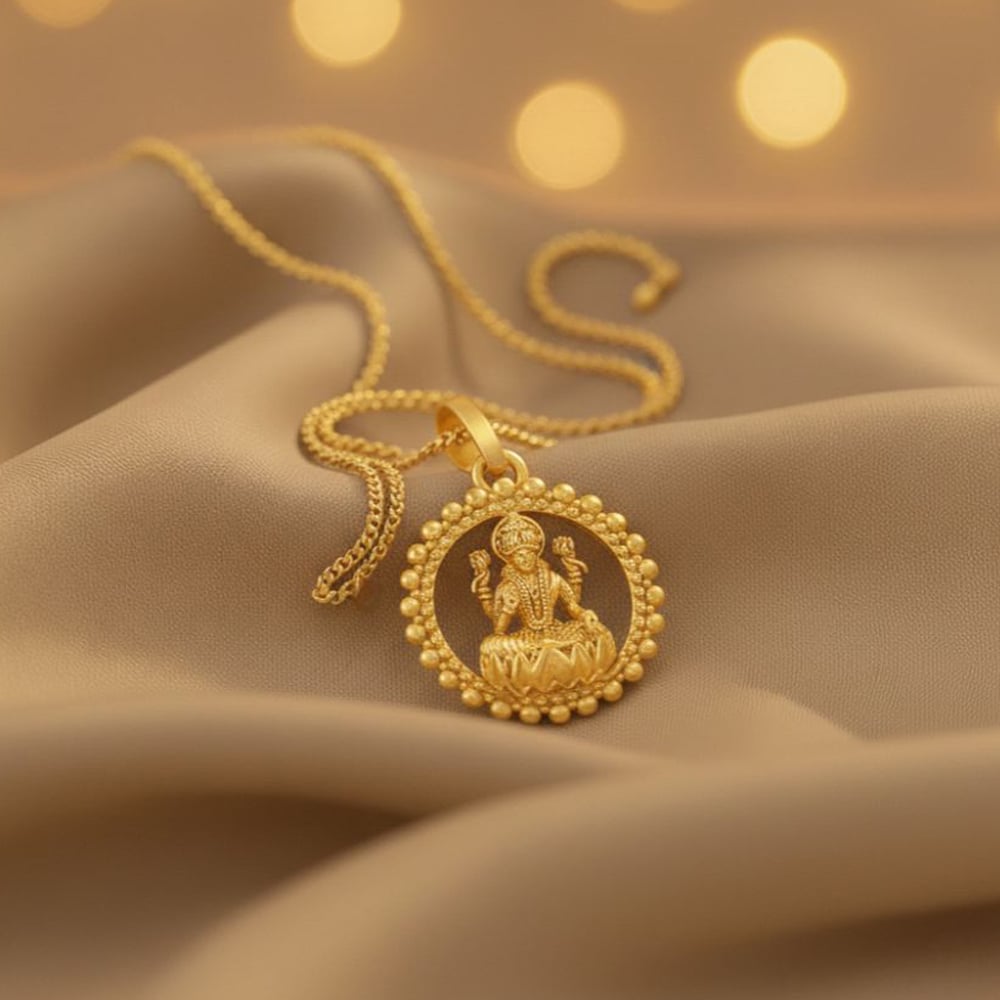 Round Goddess Laxmi Pendant