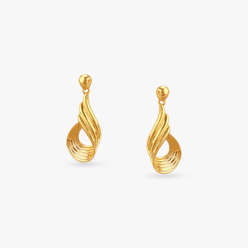 Statement Twist Gold Drop Earrings