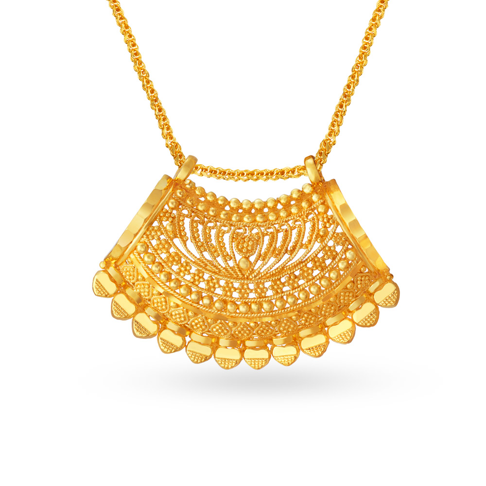 Lustrous Royal Gold Mangalsutra Pendant