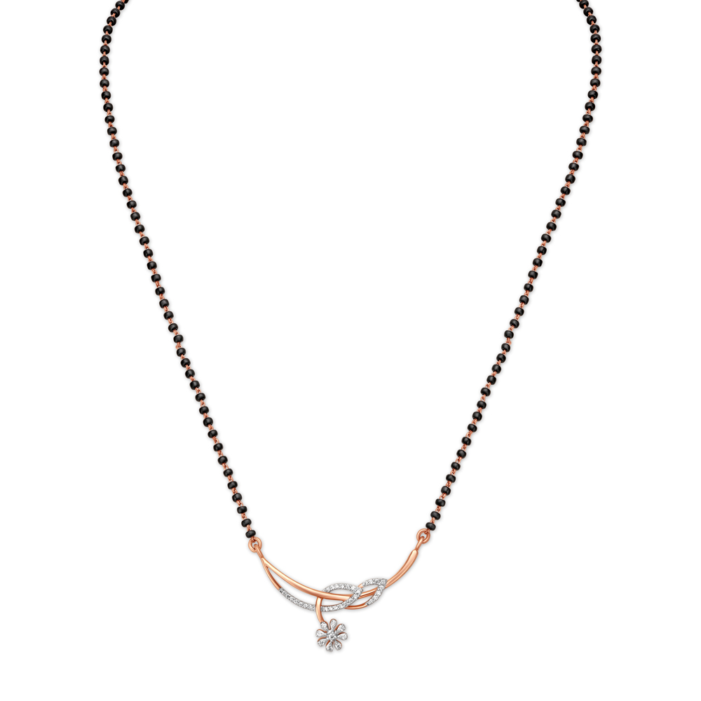 

Voguish Floral Motif Diamond Mangalsutra