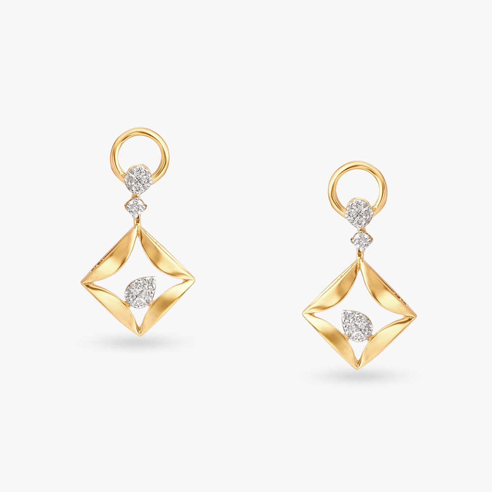 Geometric Glow Diamond Drop Earrings