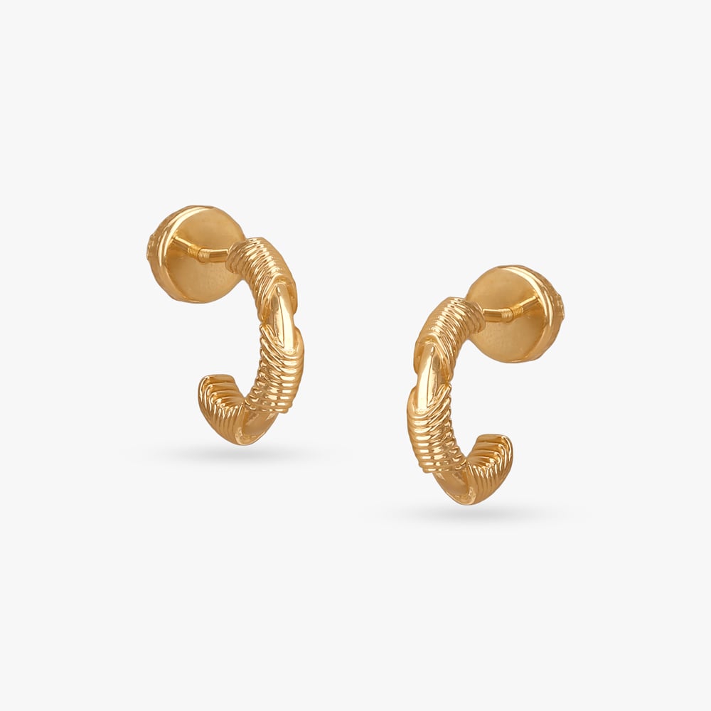 Twine Crest Gold Hoop Earrings