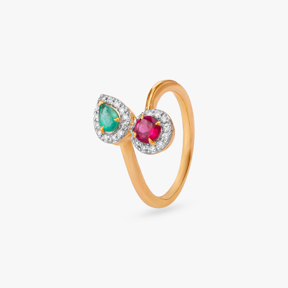 Playful Fusion Diamond Finger Ring