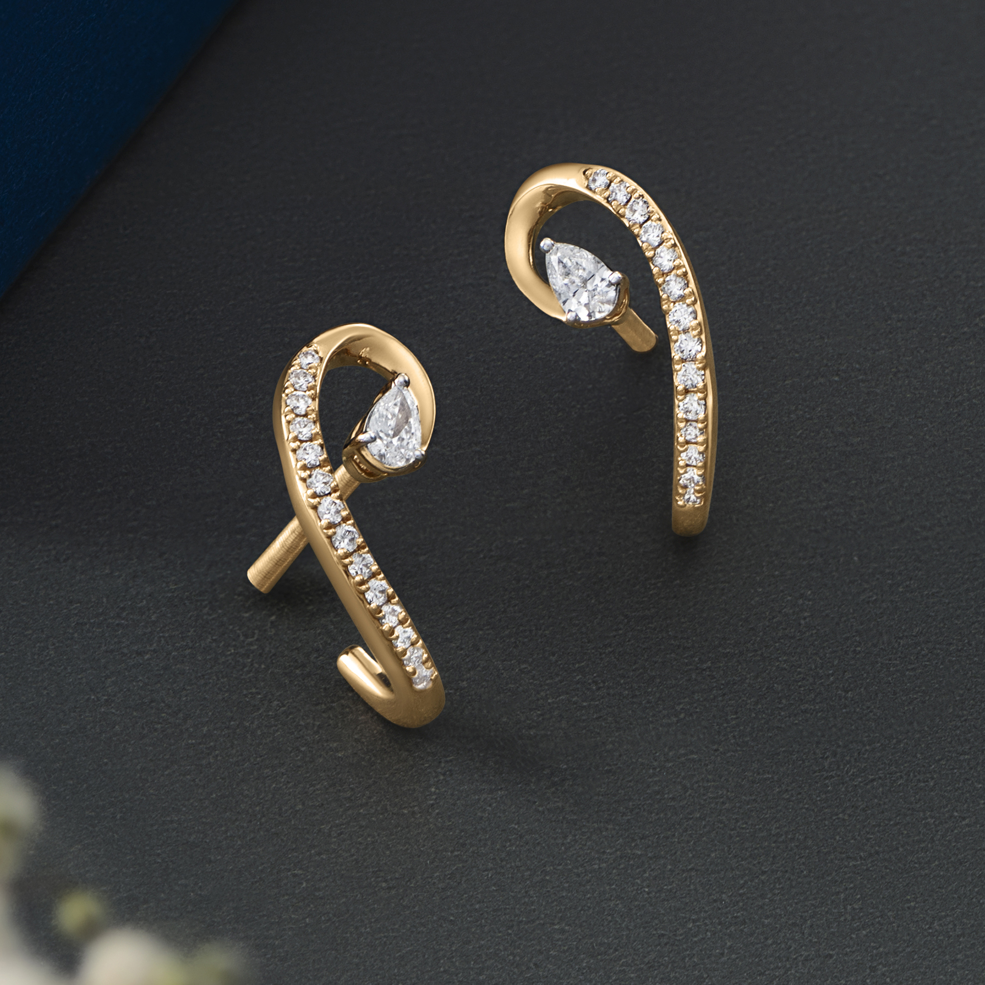 Mystic Swirl Diamond Stud Earrings